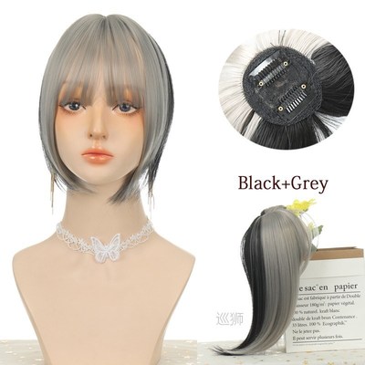 Two-color stitching air bangs Clip In Hair Bangs Hairpiece S