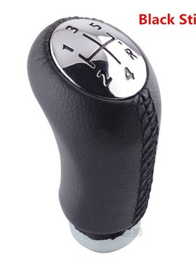 Black Gray Stitch Chromed Cap MT Gear Shift Knob for Renault