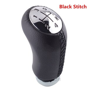 Black Gray Stitch Chromed Cap MT Gear Shift Knob for Renault