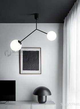 Designer's Minimalist Line Chandelier Modern Living Room