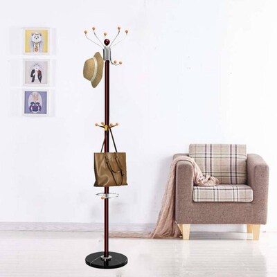 Multi-hook Rotating Hanger Coat Hat Bag Clothes Rack Umbrell