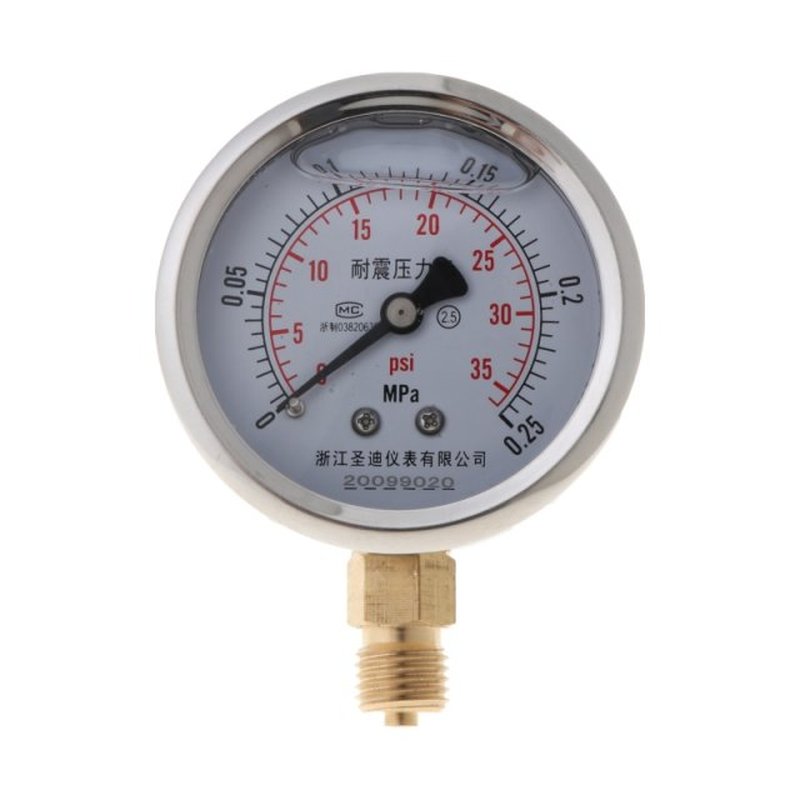 0-60MPa Radial Iron Manometer High Accuracy Air Oil Water Hy