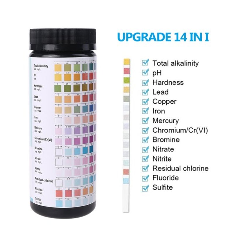 100 Pcs Upgrade 14 IN 1 Drinking Water Test Strips, Water Qu
