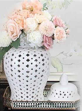 Ceramic Ginger Jar with Lid Pierced Universal Handicraft