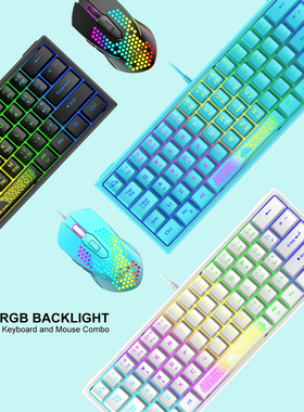 K61 Wired Mechanical Keyboard 62 Keys Ergonomic Gaming