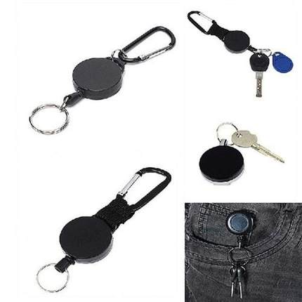 1PC Retractable Pull Key Ring Chain Belt Clip with