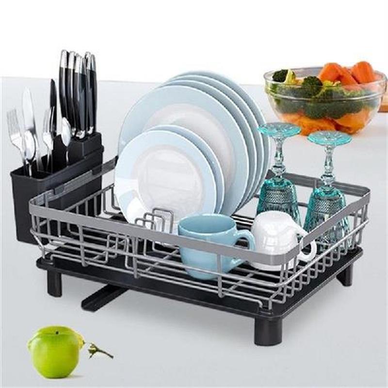 Kitchen Dish Bowl Draining Storage Rack With Chopstick Cage