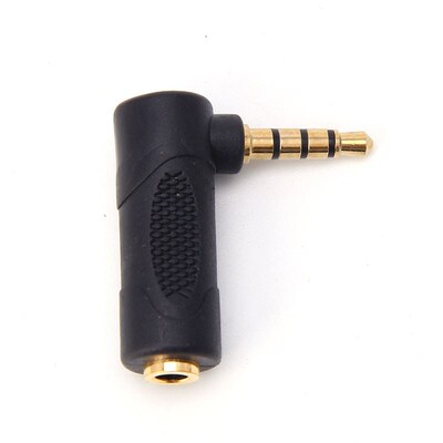 3.5mm Jack Right Angle Male To Female Audio Stereo Headphon