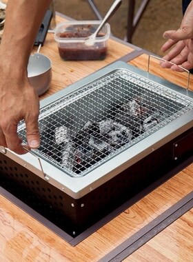 Charcoal barbecue Grills on Table  Embeddable Portable Outdo