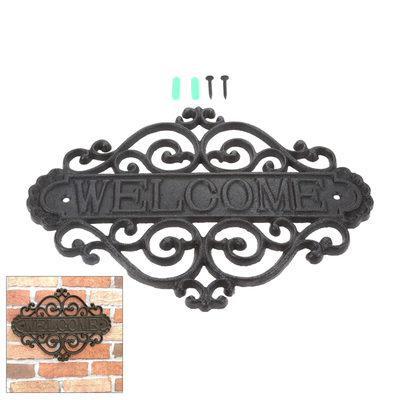 28*21cm Cast Iron Welcome Plaque Signs Cast Iron Wall