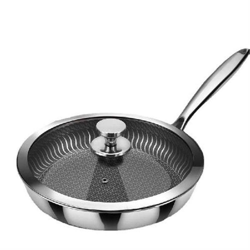 New Kitchen High Quality Hot 304 Stainless Steel Frying Pan