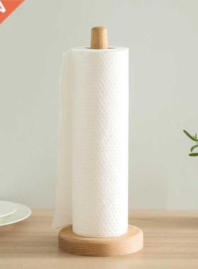 Kitchen Wooden Roll Paper Towel Holder Bathroom Tissue Verti