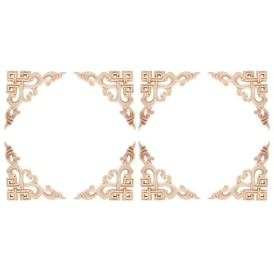 8PCS Unpainted Wooden Mouldings Decal European Wood Applique