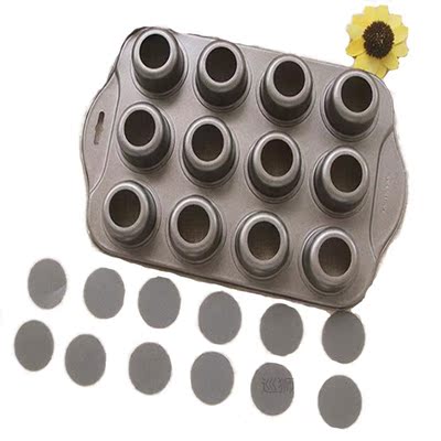 Nonstick Mini Cheesecake Pan,12 Cup Removable Metal Round Ca