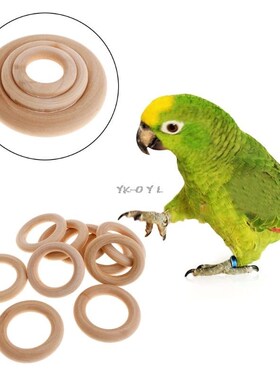 10 Pcs/Set Natural Wooden Ring Home Decoration Pet Parrot Bi