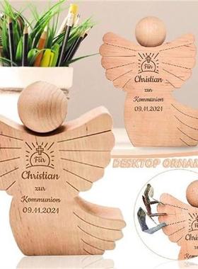Wooden Engraving Angel Ornament Cute Simple Personalised