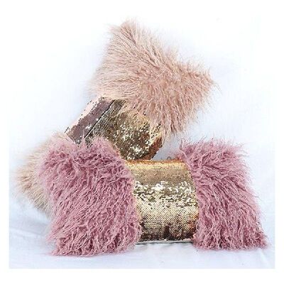 50X30CM imitation wool lumbar pillow case long plush back