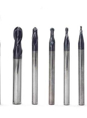 7 Pieces Of Cemented Carbide Double-Edged End Mills, Ball No