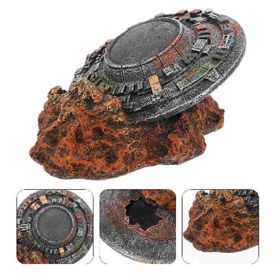 1Pc Emulation UFO Wreck Adornment Creative Spaceship Fish