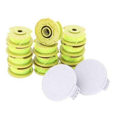 12 Pack 11Ft 0.080Inch Replacement Trimmer Spools with 2 Cap
