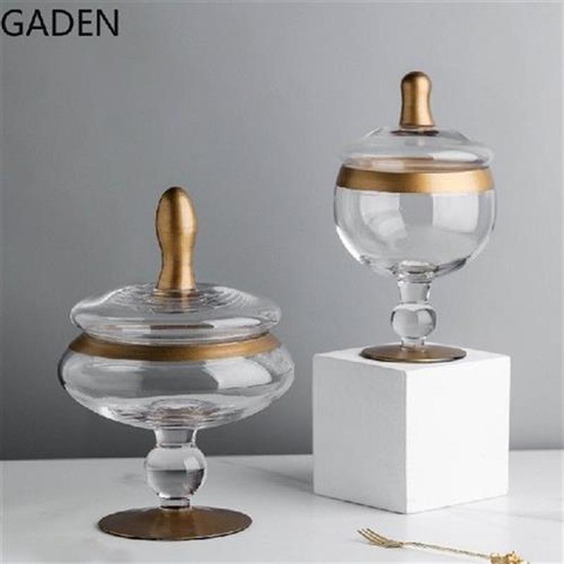 Light Luxury Phnom Penh Glass Fruit Plate Nordic Home Tall