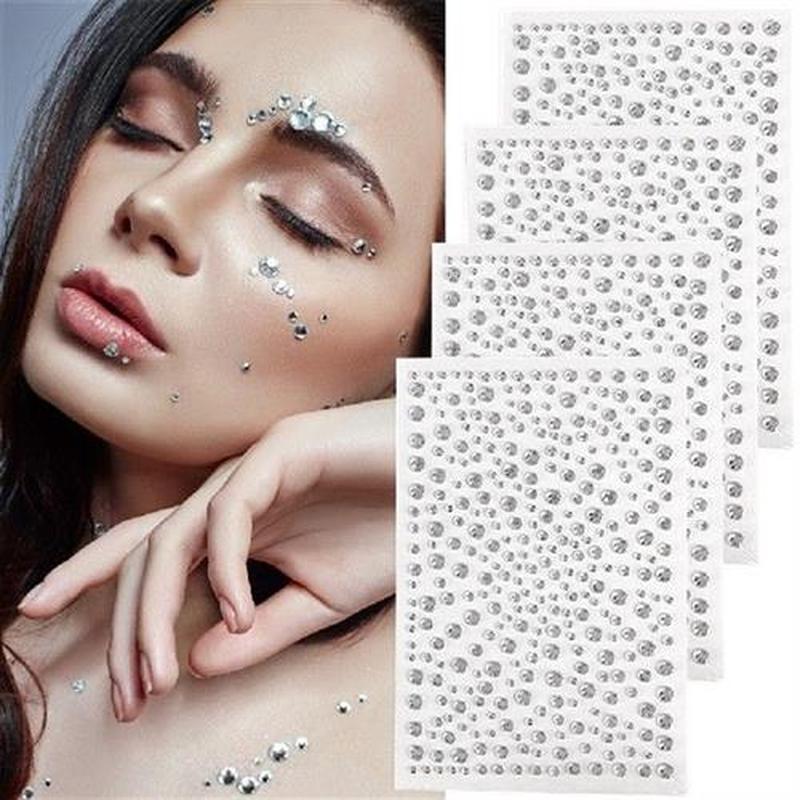 1300pcs Bling Card Making Face Body Multifunctional Self
