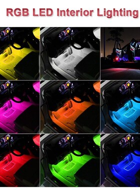 Car USB LED RGB Atmosphere Strip Light Remote voice control
