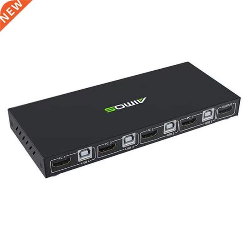 18Gbps 4K 60Hz Ultra HD Case 4 Input 1 Output KVM Switch Scr