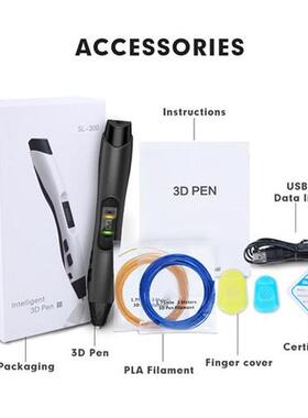 SUNLU Magic 3D Pen SL-300 Black Color 3D Printing Pens Suppo