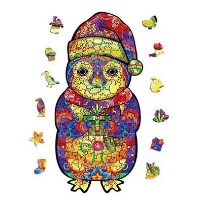 Wooden Jigsaw Puzzles 3D Colorful Christmas Snowman Santa