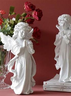 1Pc New Angel Plaster Miniature Figurines Ornaments Office