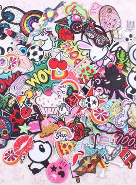 30Pcs Random Mixed Anime Patch Set Iron Sew On Patches Carto