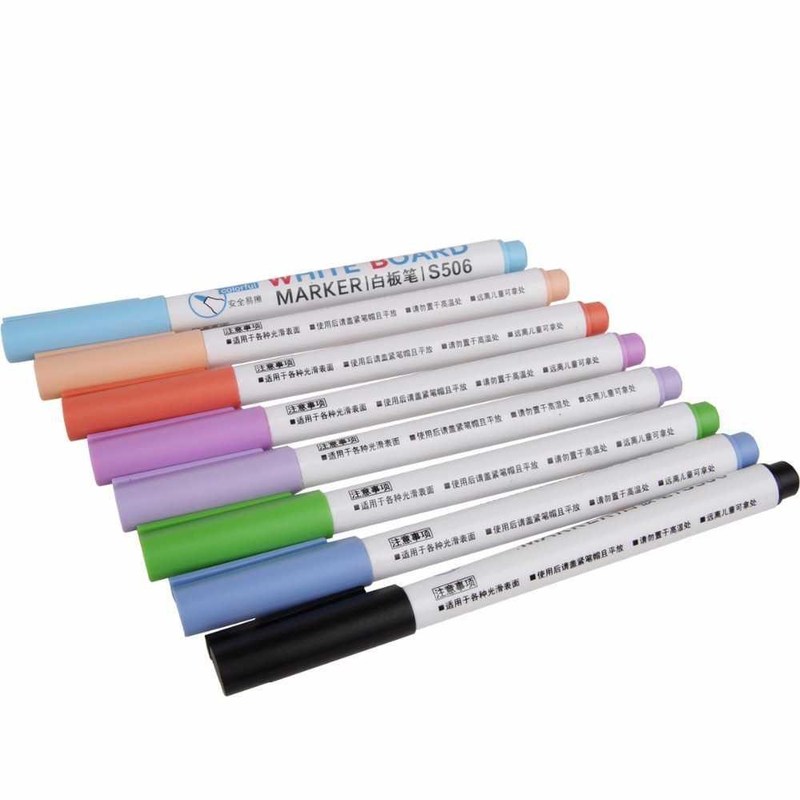 8 Colors Low-Odor Dry Erase Markers, Whiteboard Erasable Mar