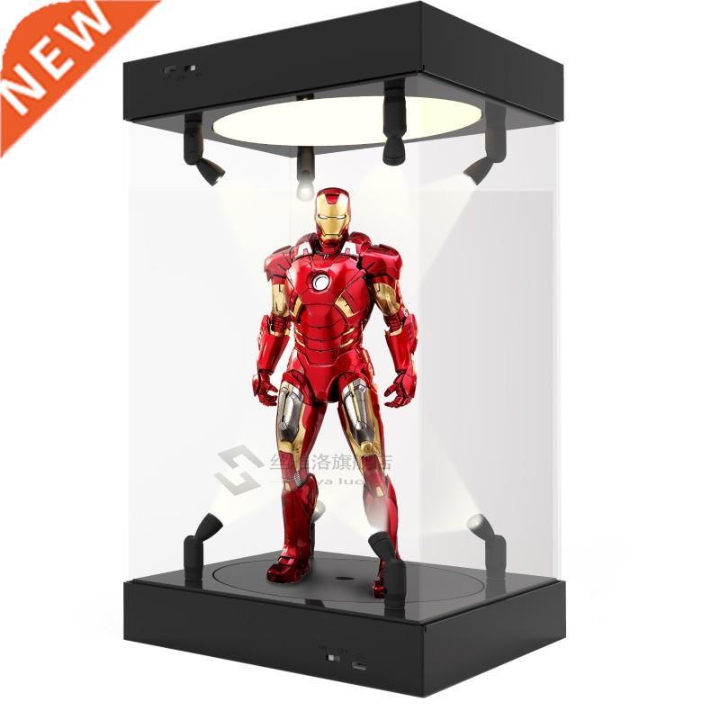 Acrylic Display Case Self-Install Clear Cube Box With turnta