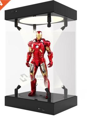 Acrylic Display Case Self-Install Clear Cube Box With turnta