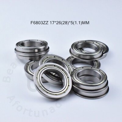 Flange  10pcs F6803ZZ 17*26(28)*5(mm) Free shipping chrome s