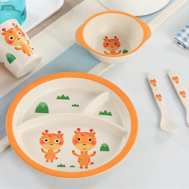 Cute Partition Dinnerware set,Baby eating tableware separate