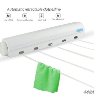 Wall Mounted 4/5 Clothes Line Retractable Laundry Hanger Clo