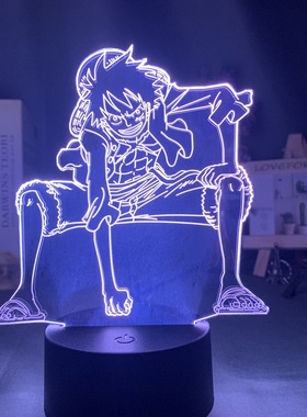 3d Acrylic Led Night Light anime decor Monkey D Luffy