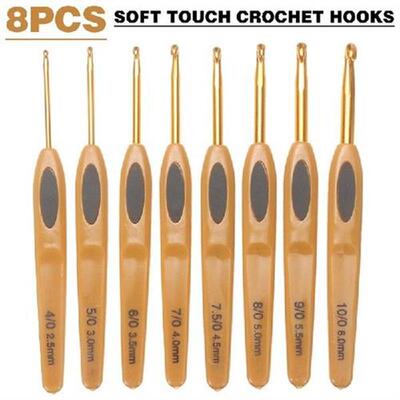 8pcs Ergonomic Crochet Hook Aluminum Crochet Hooks Set Soft
