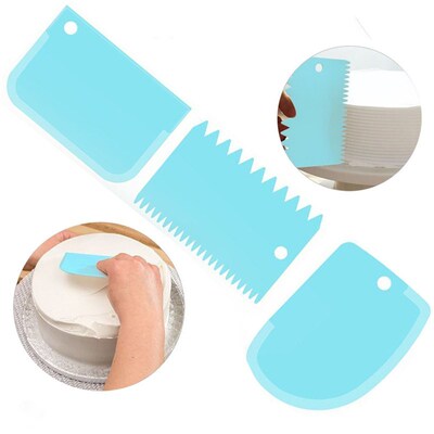 3Pcs/lot Cake Scraper Edge Decorating Cooking Cutters Set Co