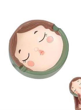 Ash Tray Cartoon Cute Girl Ashtray With Two Slots Outdoor