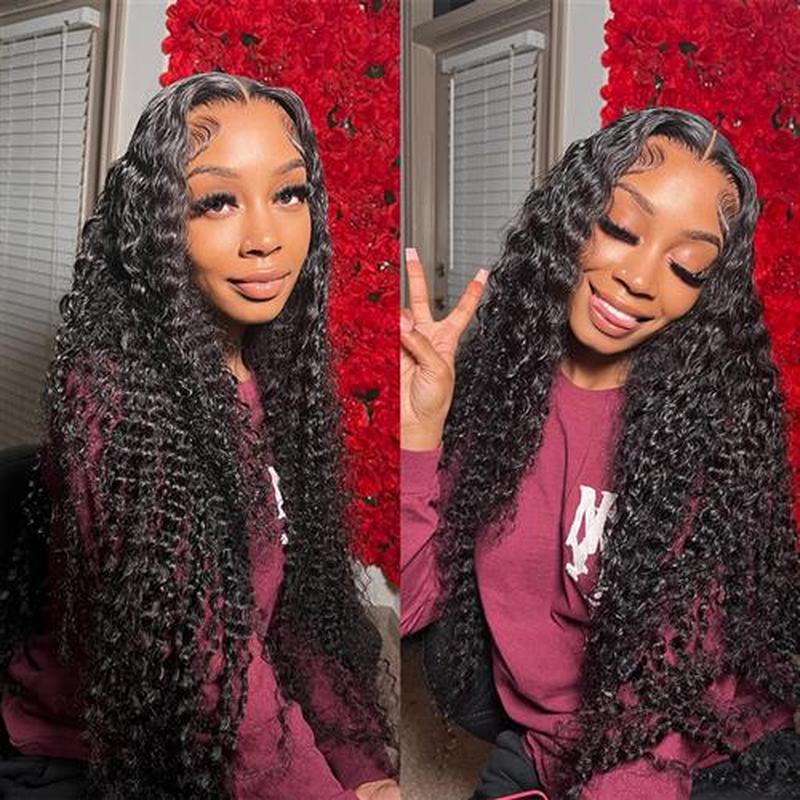 360 Full Lace Frontal Wig Water Wave Curly Human Hair Wig 13