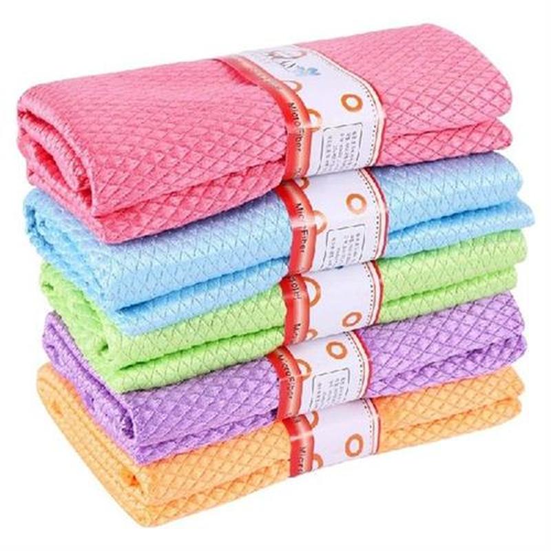 5 PCS Quick Dry Lint Free Cleaning Cloth Fish Scale