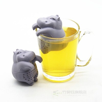 1Pcs Silicone Tea Strainer Reusable Hippo Shaped Tea Infuser