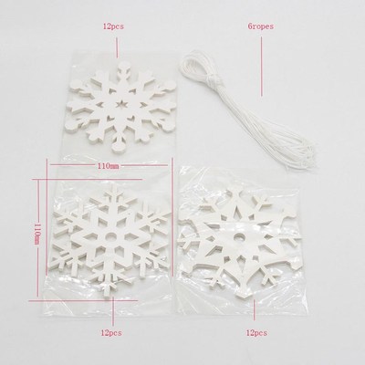 Christmas Flake Snow String 3D Pearl Paper Snowflake Artific