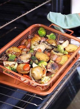 TEENRA Microwave Oven Copper Baking Tray BarBecue Tray Fry P