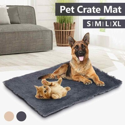 Long Plush Dog Bed Pet Cushion Blanket Soft Fleece Cat Cushi