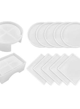 12 Pieces Coaster Resin Molds Set Include 2Pcs Coaster