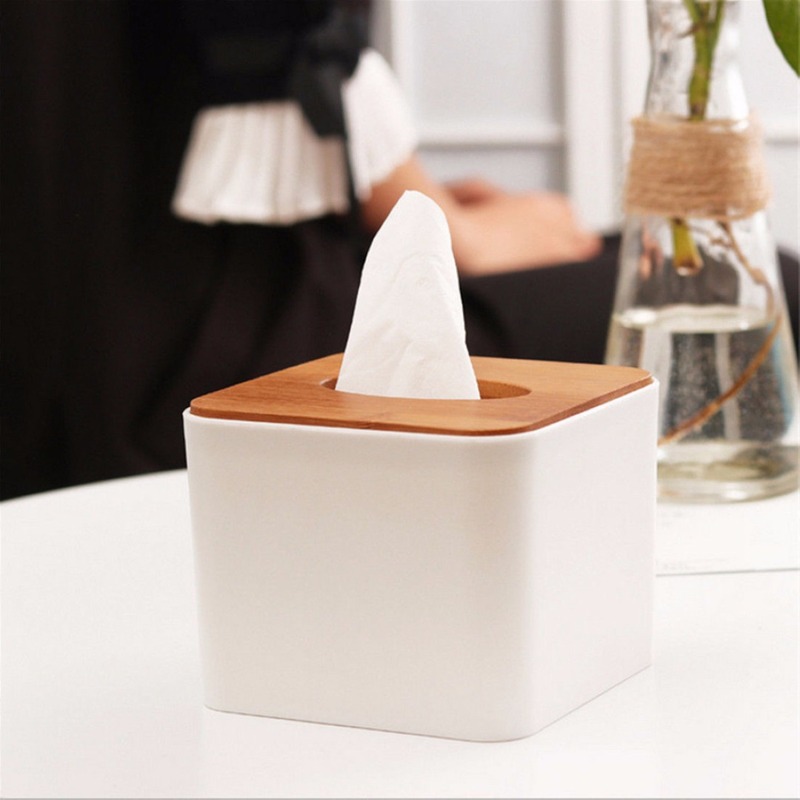 Newest Plastic Tissue Box Holder for Car Square Wooden